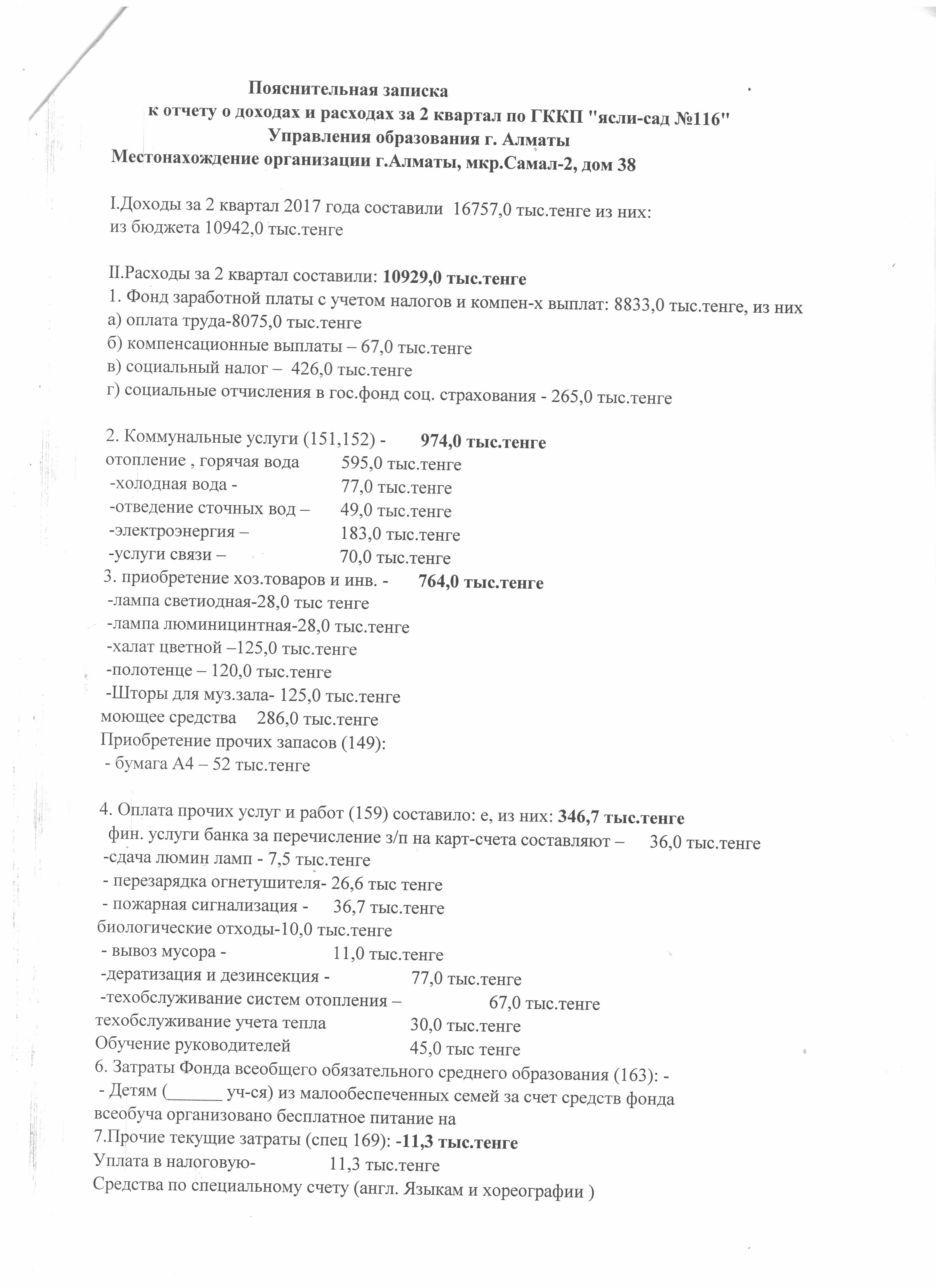 Отчет о доходах и расходах