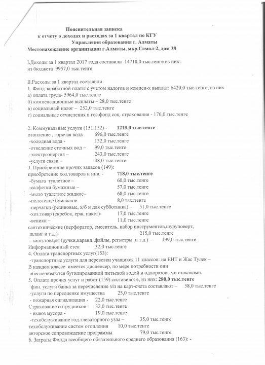Отчет о доходах и расходах